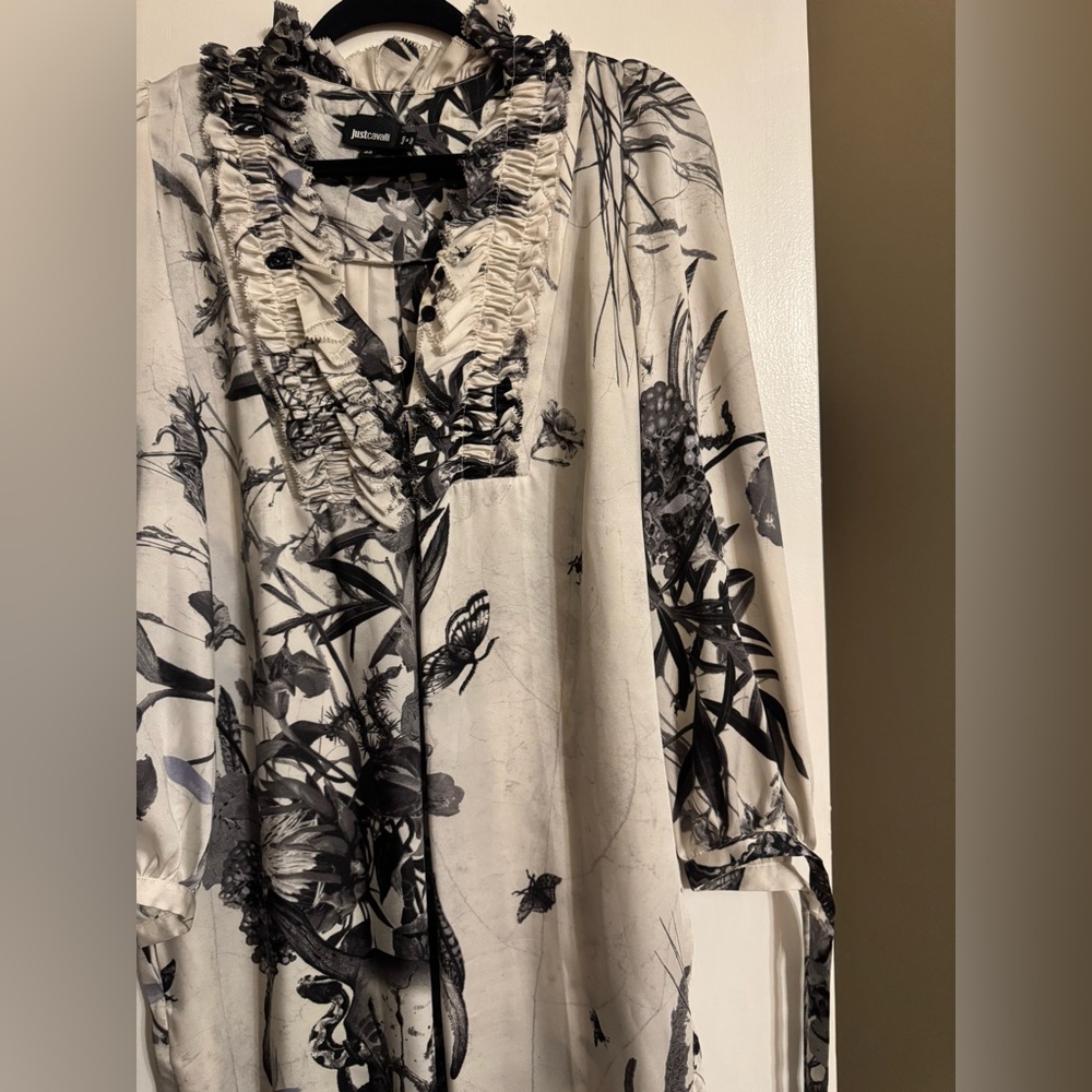 Just Cavalli Printed Silky Tunic Dress | Size XL - Picture 9 of 12